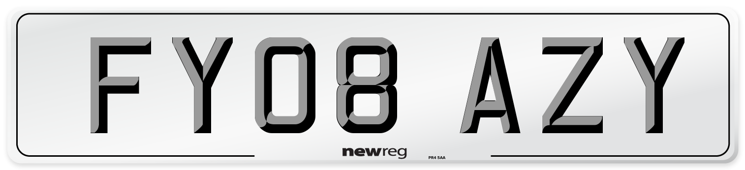 FY08 AZY Number Plate from New Reg